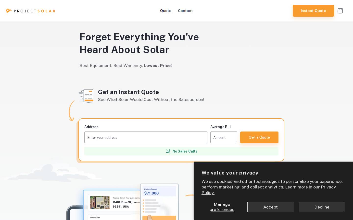 projectsolar.io homepage screenshot