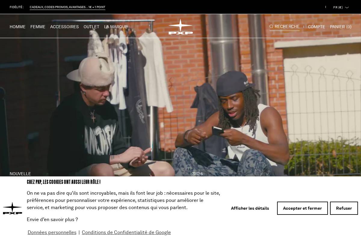 PXP™ homepage screenshot