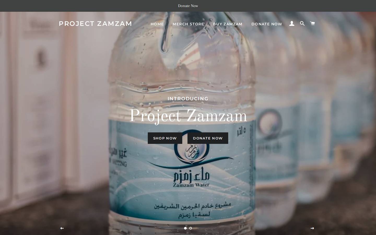 projectzamzam.com homepage screenshot