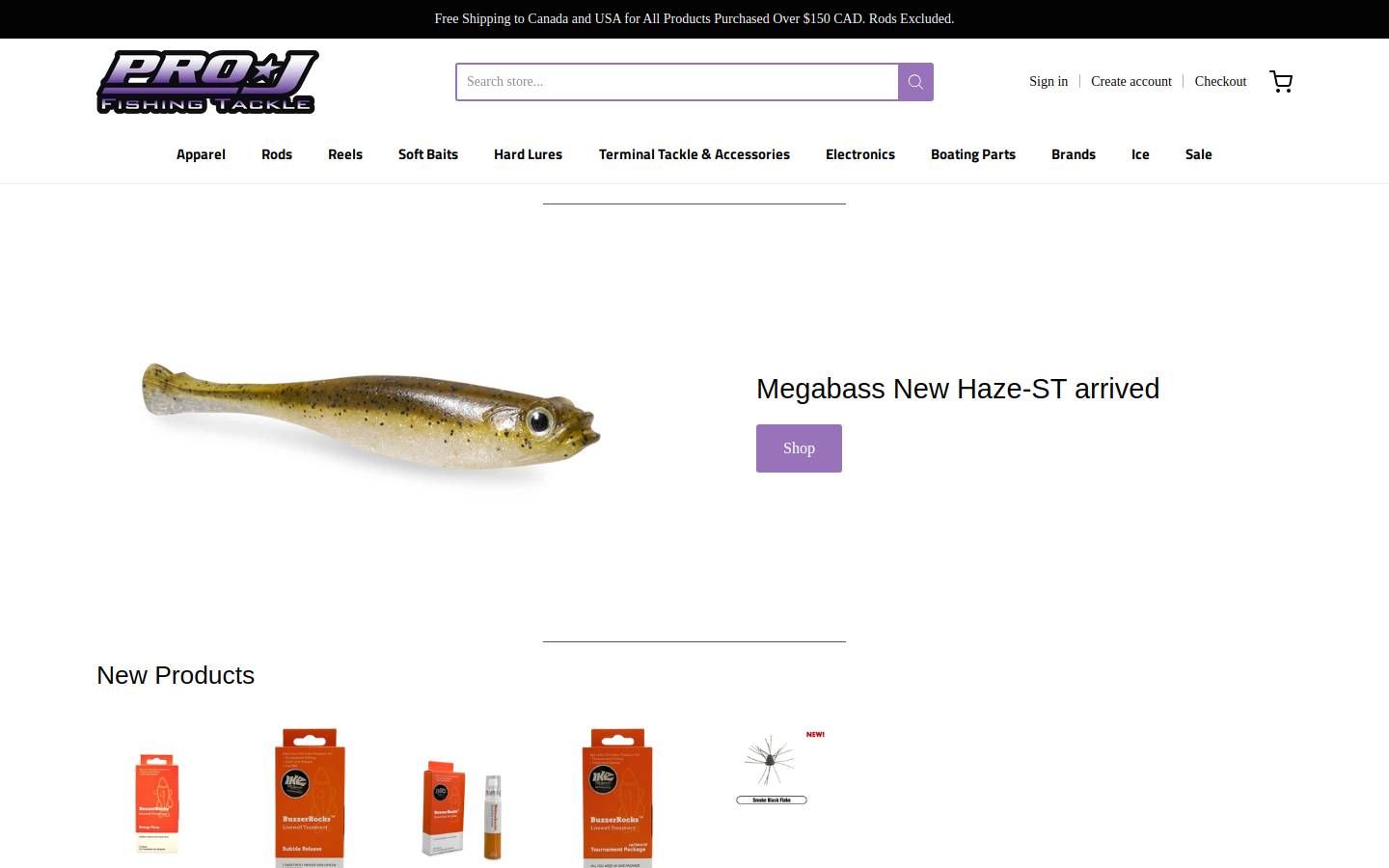projfishing.com homepage screenshot