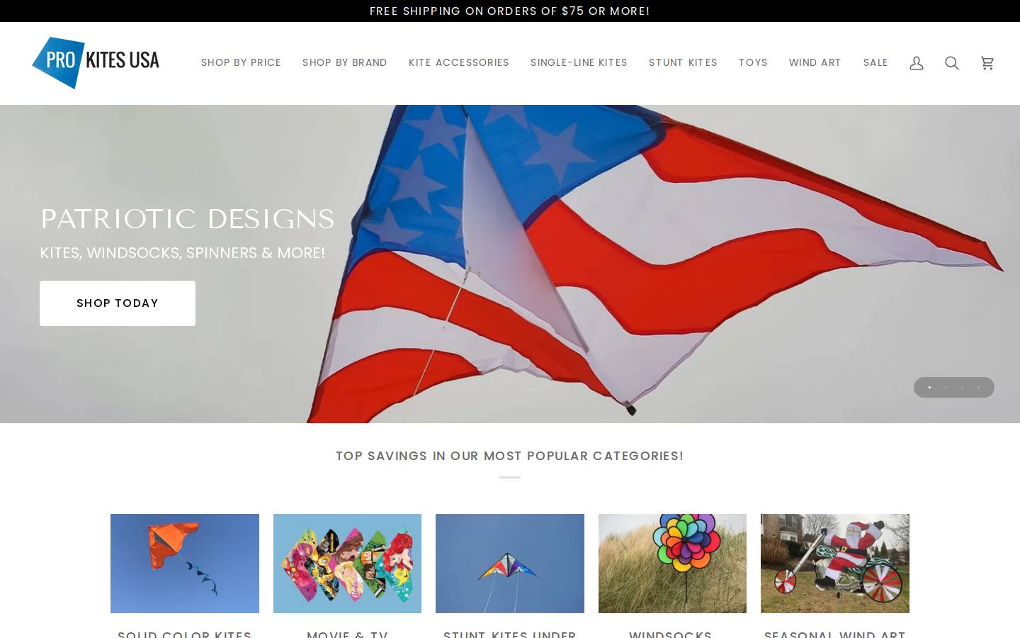 prokitesusa.com homepage screenshot