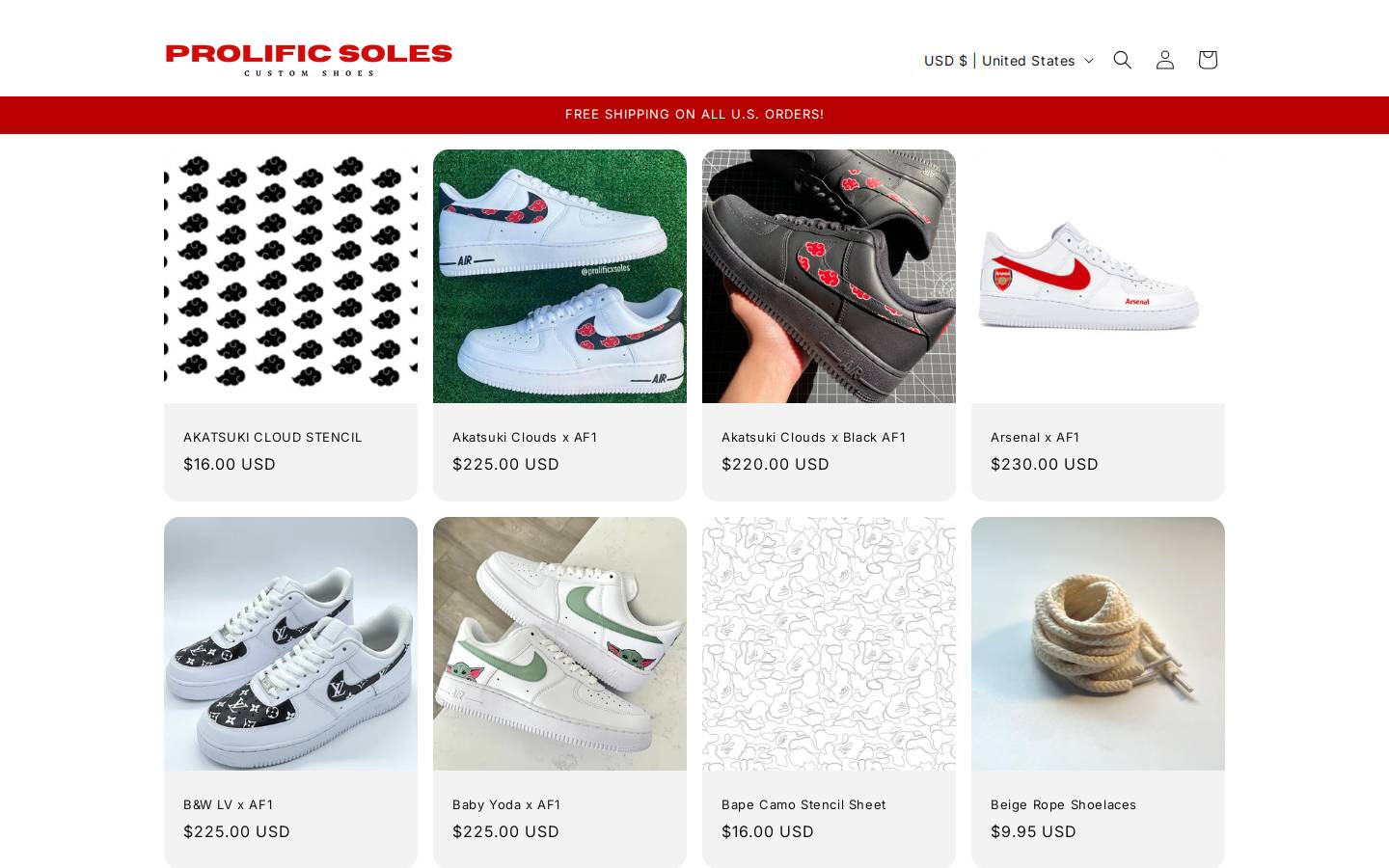 prolificsoles.com homepage screenshot