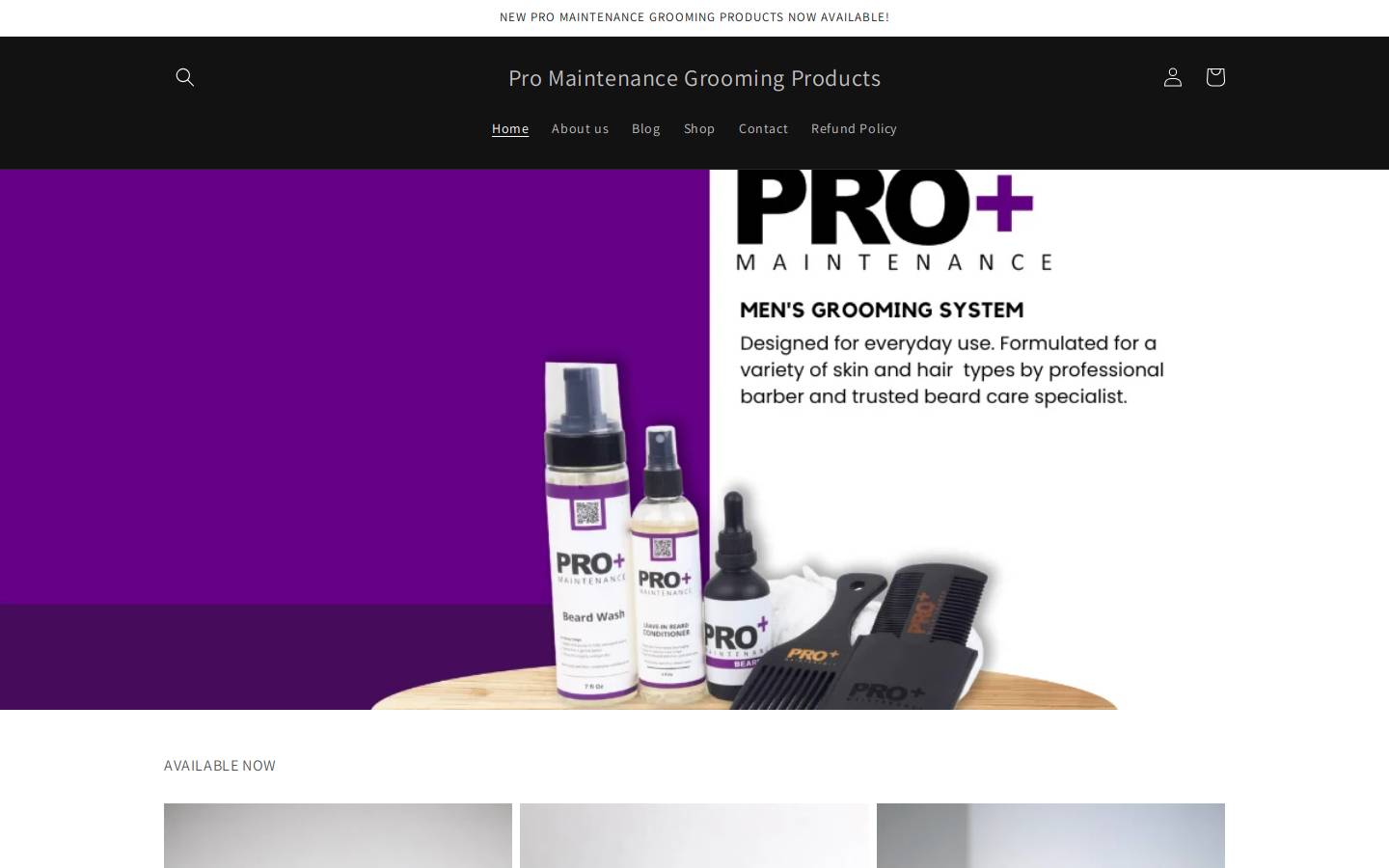 promaintenancegroomingproducts.com homepage screenshot