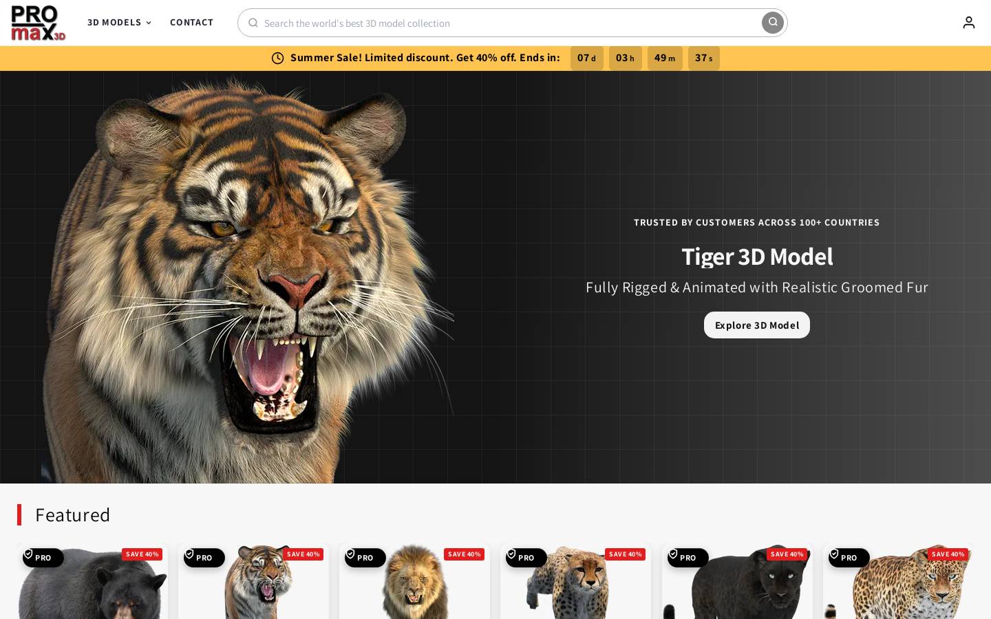 promax3d.com homepage screenshot