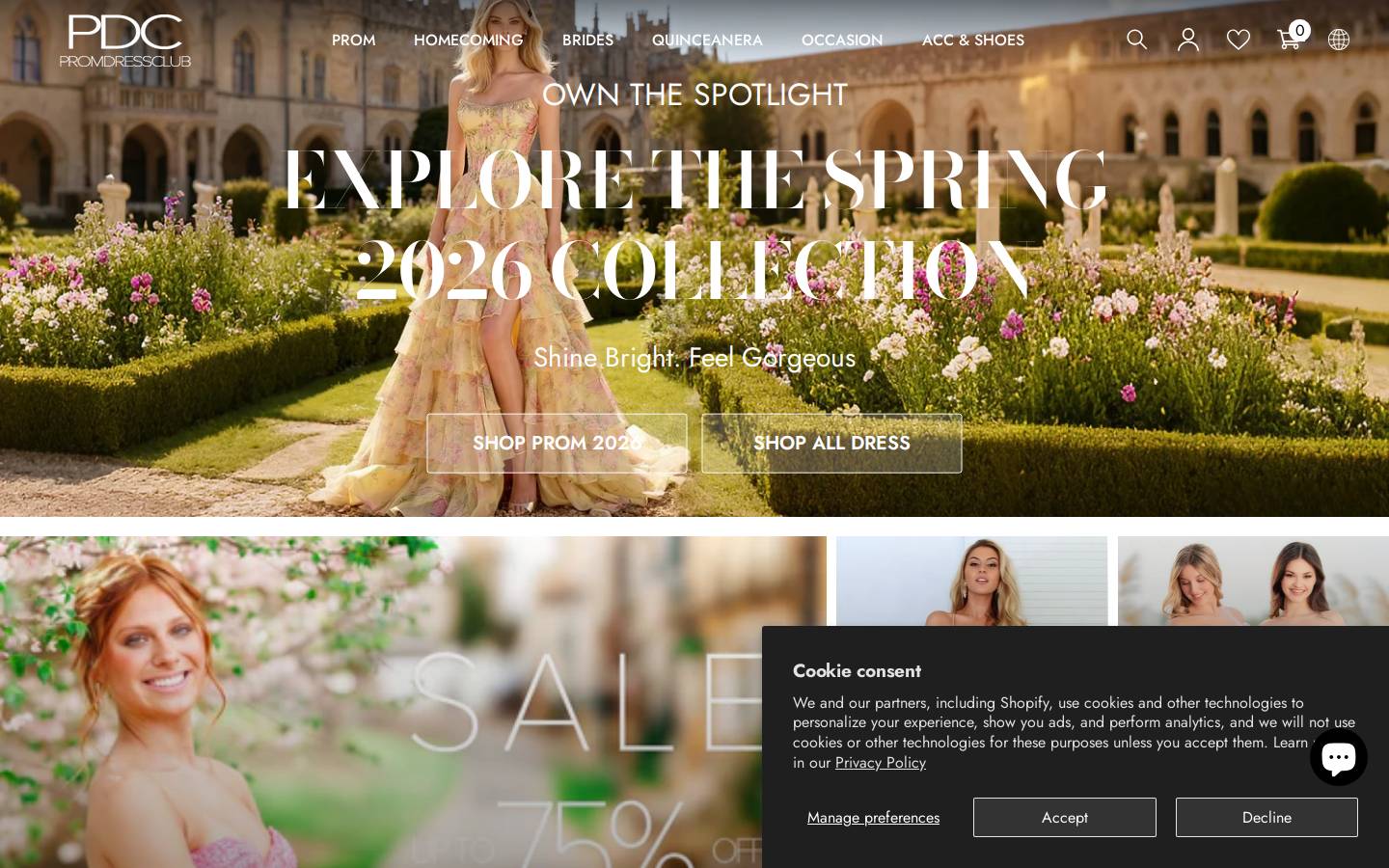 promdressclub.com homepage screenshot