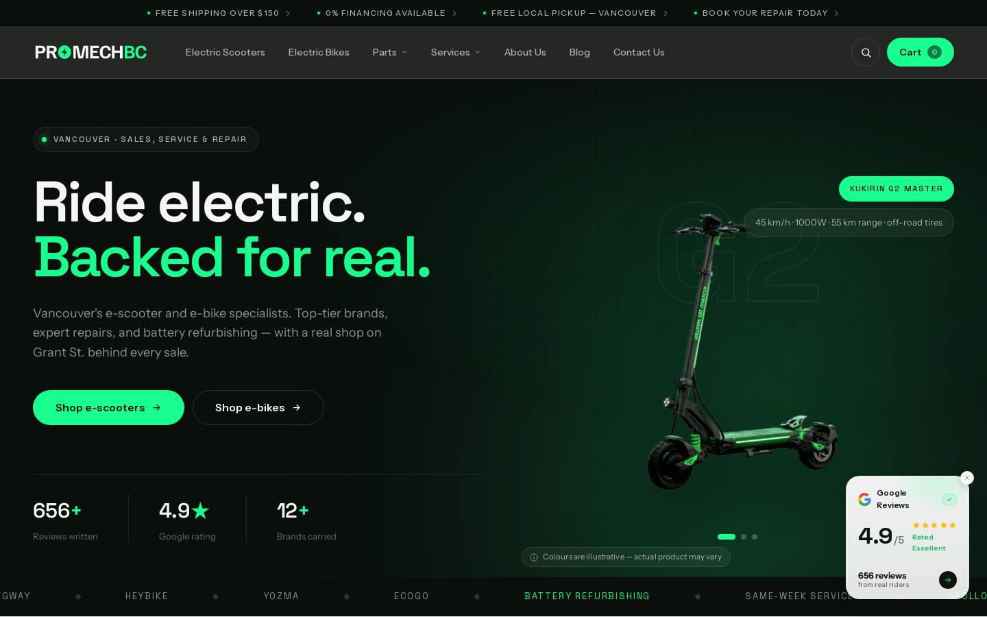 promechbc.com homepage screenshot