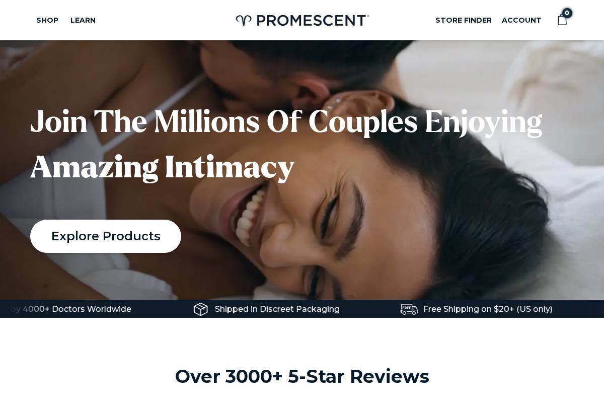 Promescent homepage screenshot