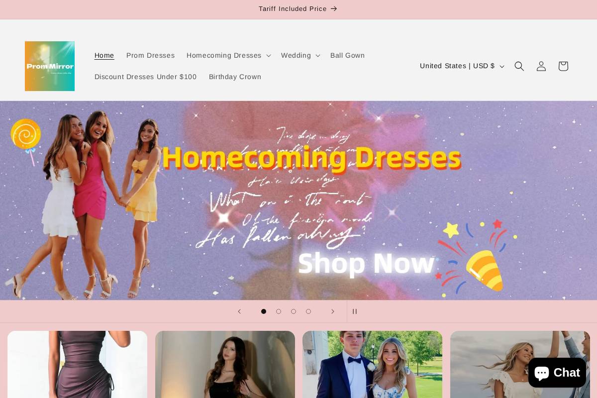 Prommirror homepage screenshot