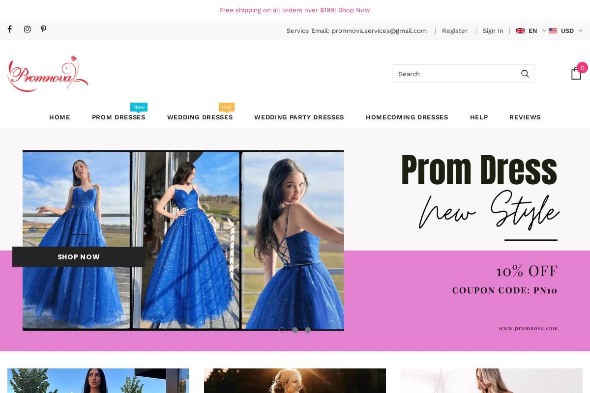 promnova.com homepage screenshot