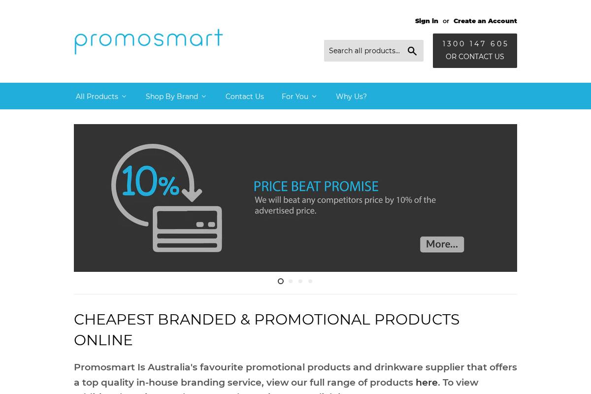 Promosmart homepage screenshot
