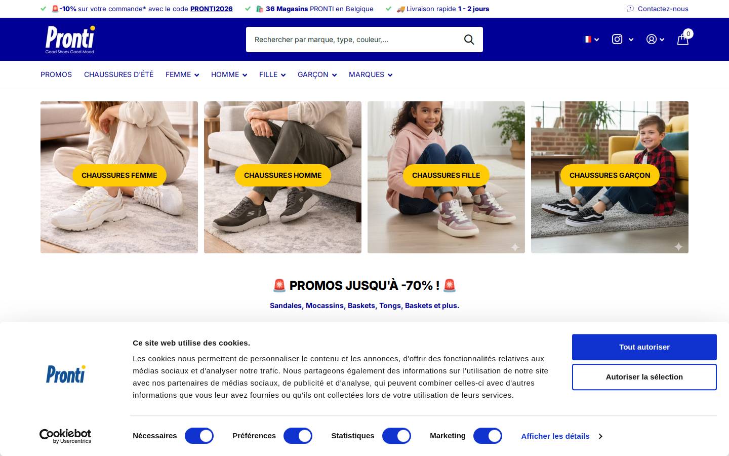 Pronti homepage screenshot