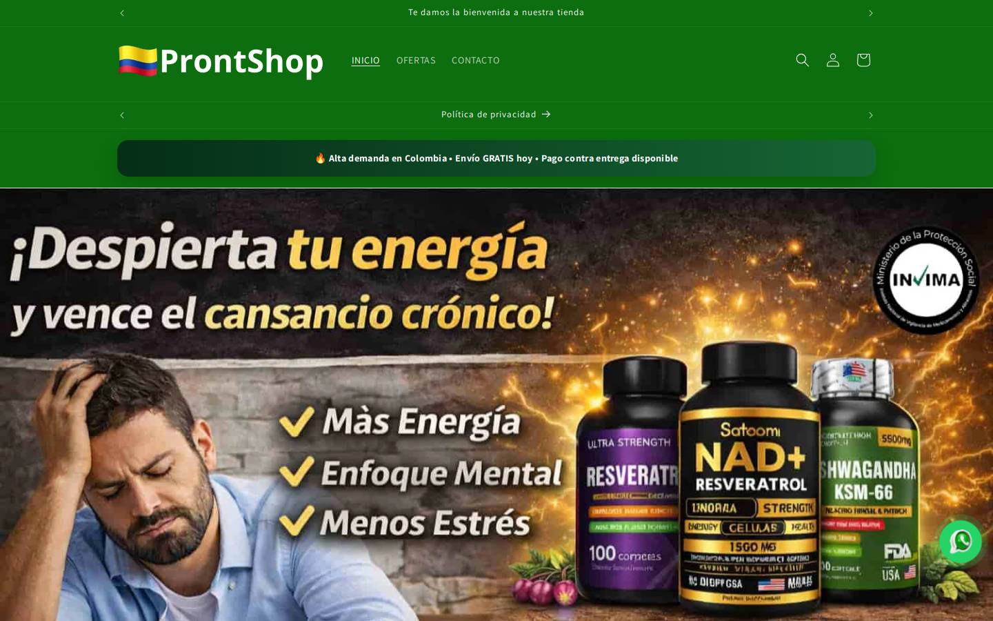 prontshop.com homepage screenshot