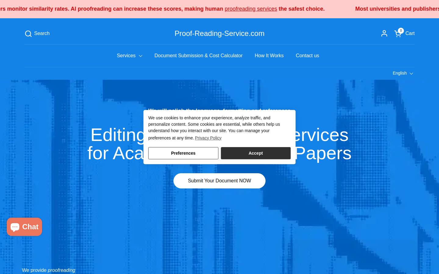 Proof-Reading-Service.com homepage screenshot