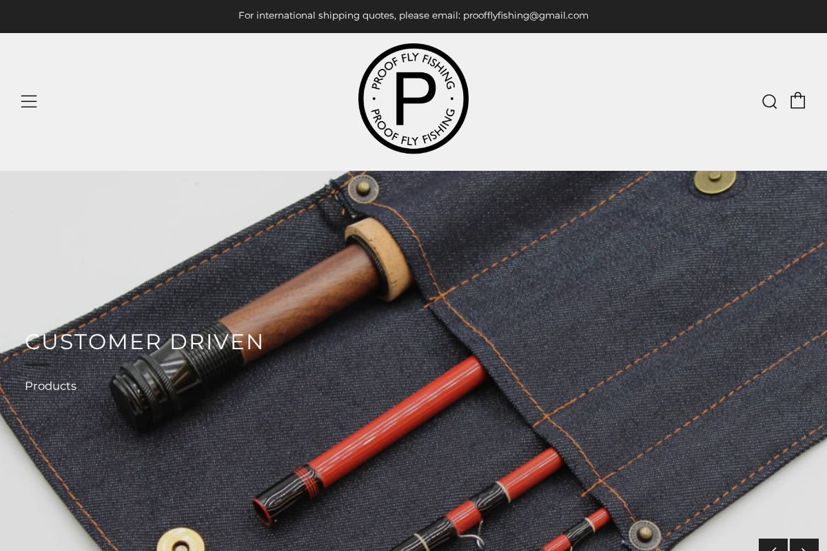 Proof Fly Fishing homepage screenshot