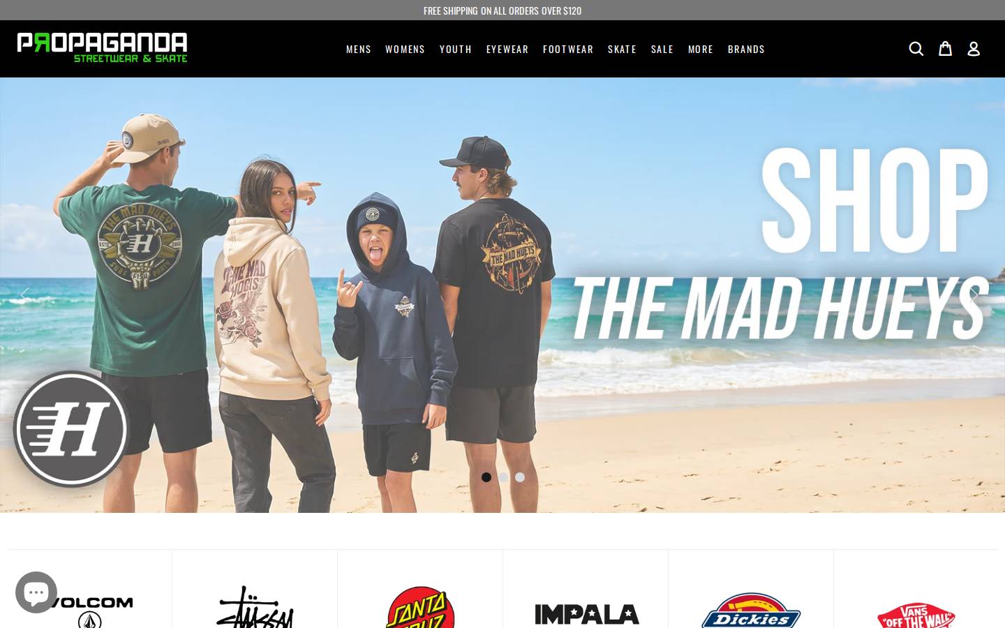 propagandaclothingnz.co.nz homepage screenshot