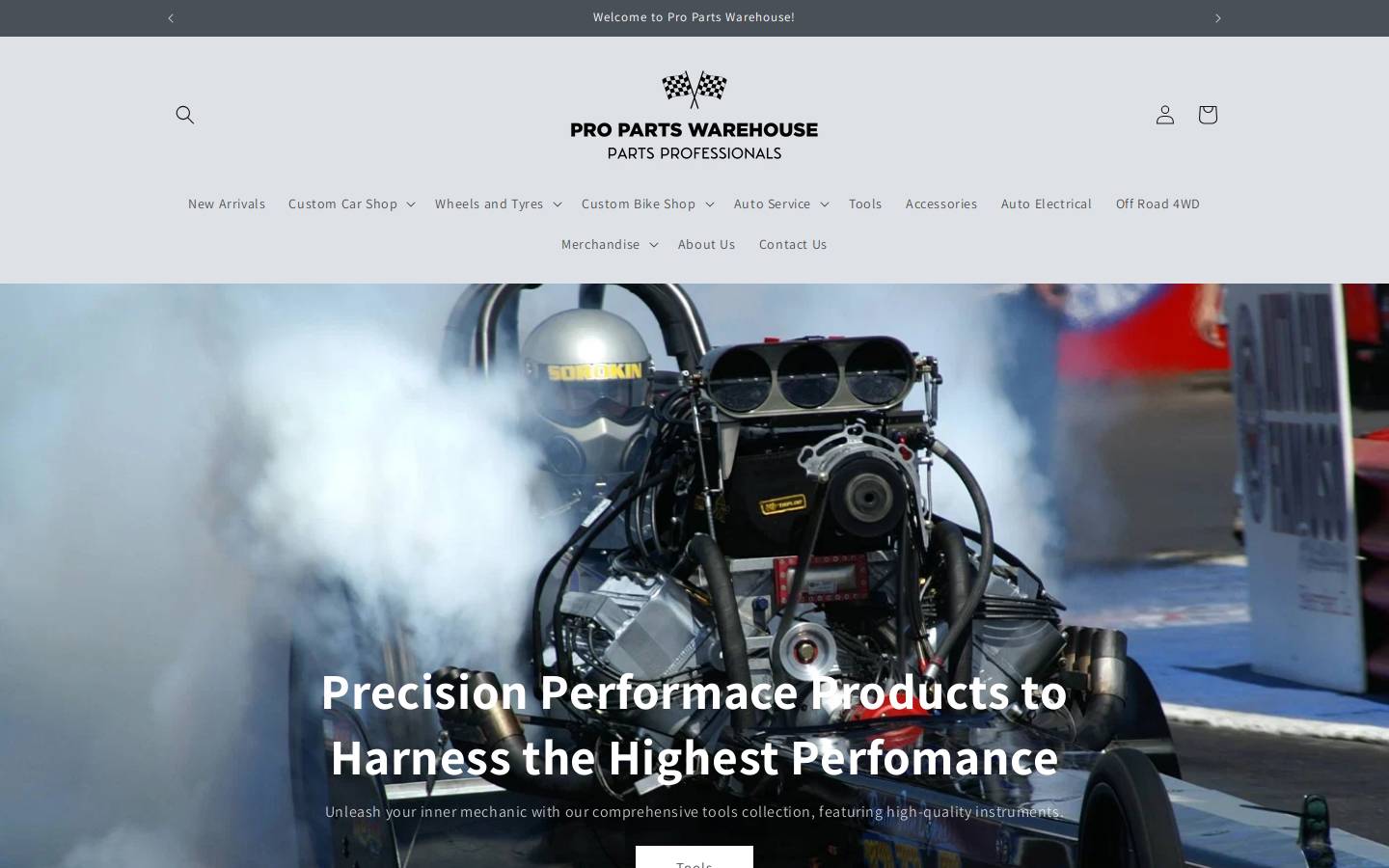 propartswarehouse.com.au homepage screenshot