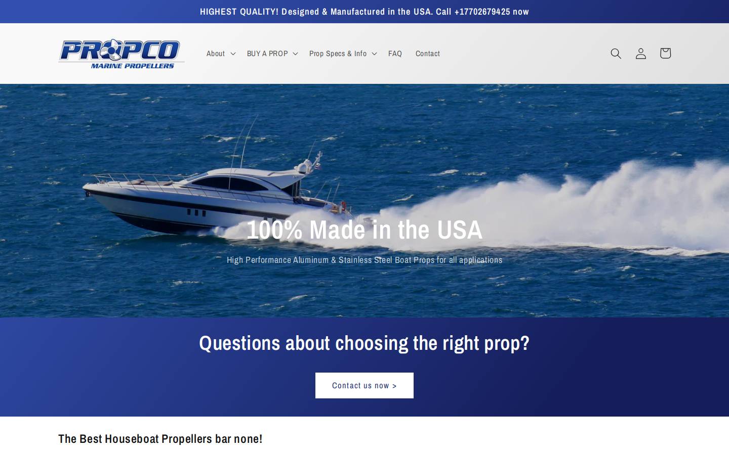propcopropeller.com homepage screenshot
