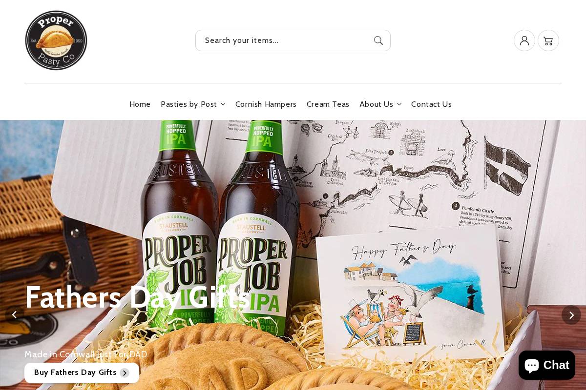 Proper Pasty Company Ltd homepage screenshot