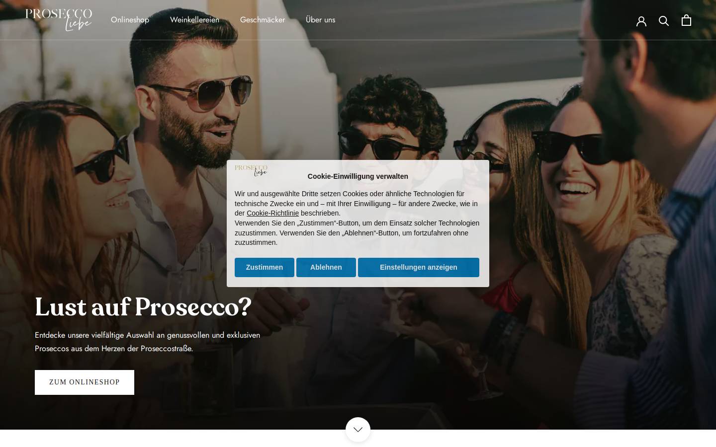 proseccoliebe.at homepage screenshot