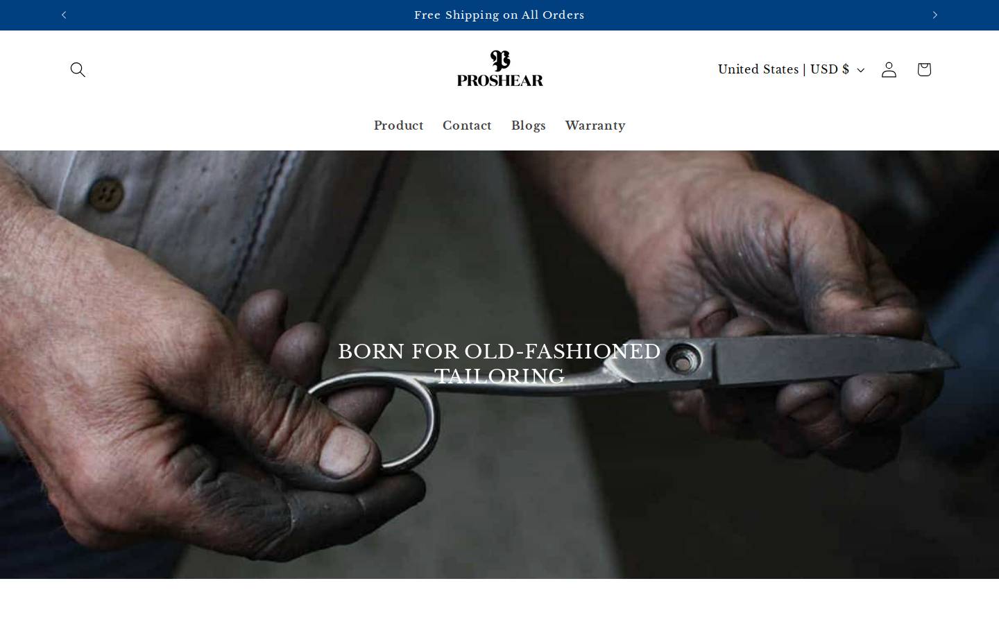 proshearus.com homepage screenshot