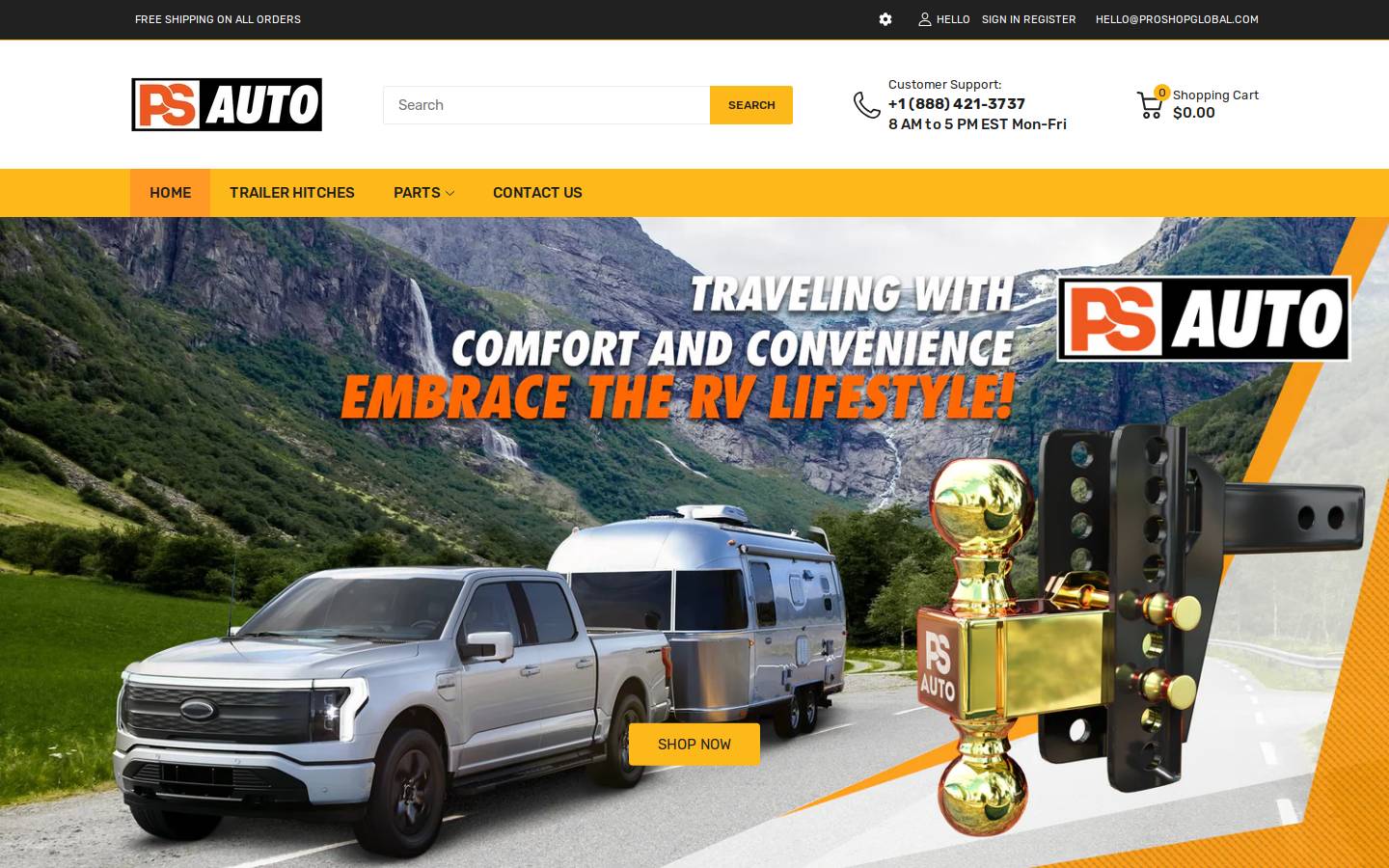 proshopauto.com homepage screenshot