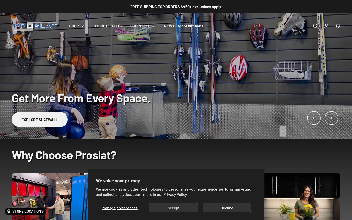 Proslat homepage screenshot