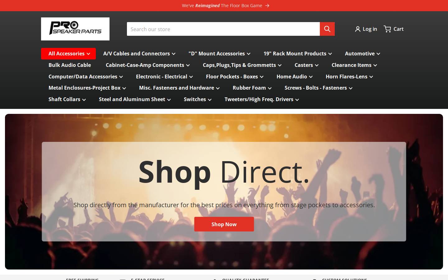 prospeakerparts.com homepage screenshot
