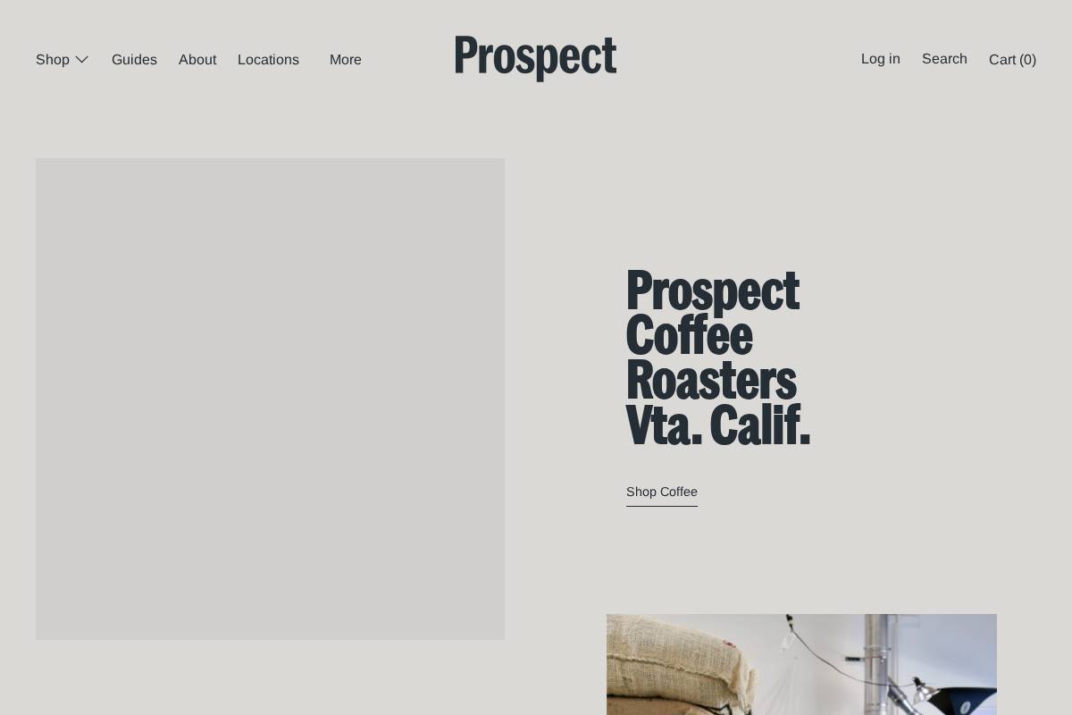 prospectcoffee.com homepage screenshot