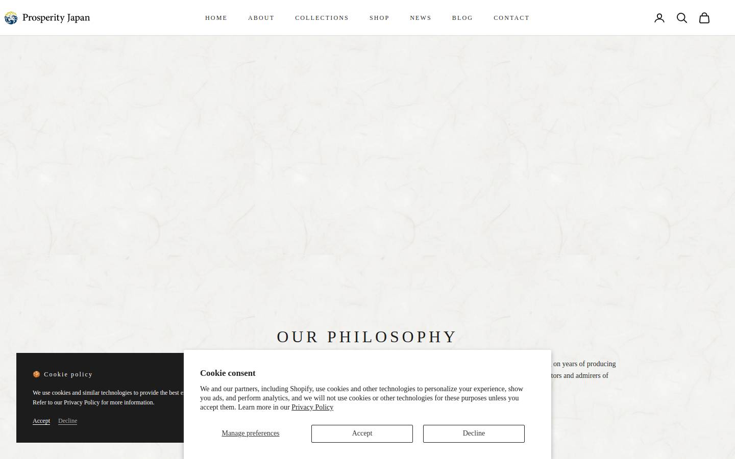 prosperity-j.jp homepage screenshot