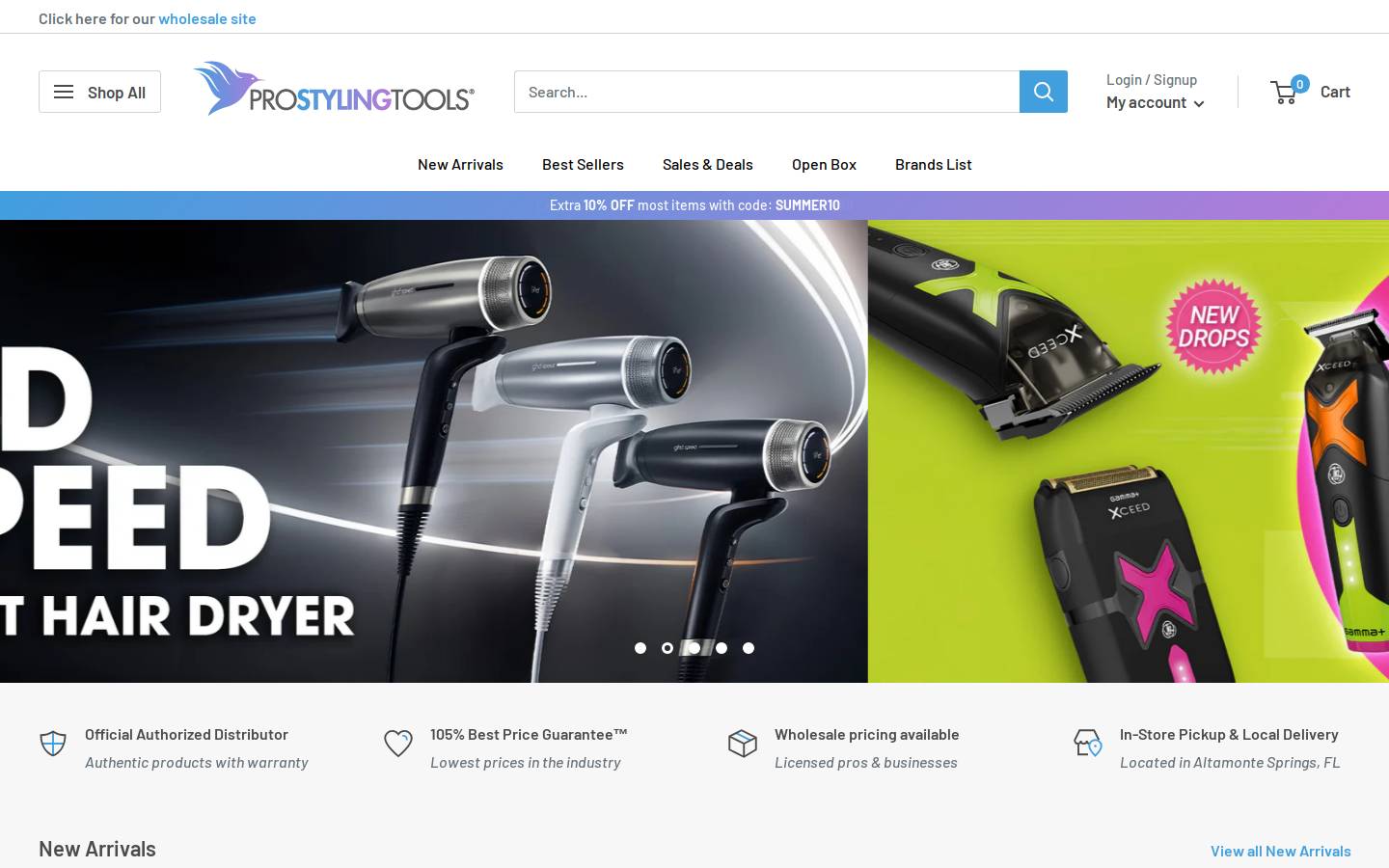 ProStylingTools homepage screenshot
