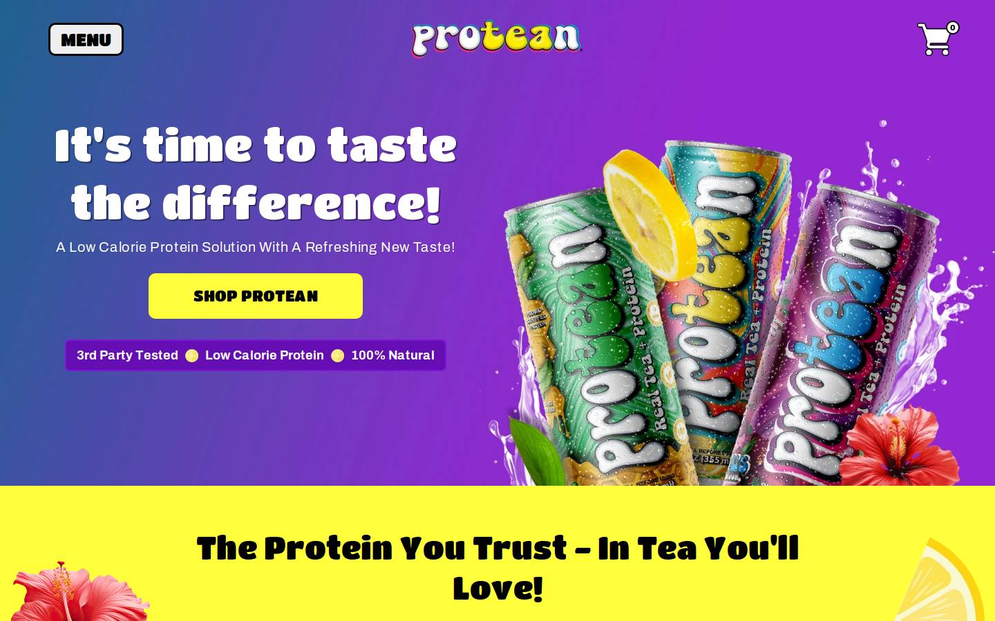 proteanteas.com homepage screenshot
