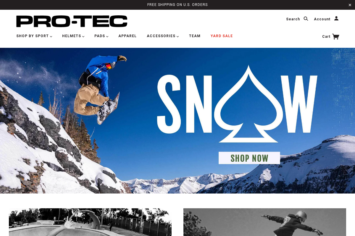 Pro-Tec homepage screenshot
