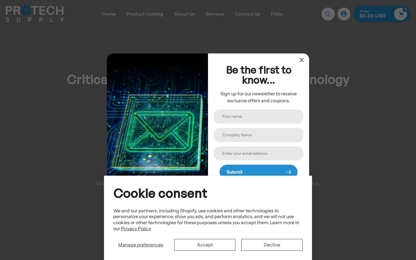 protechsupply.com homepage screenshot