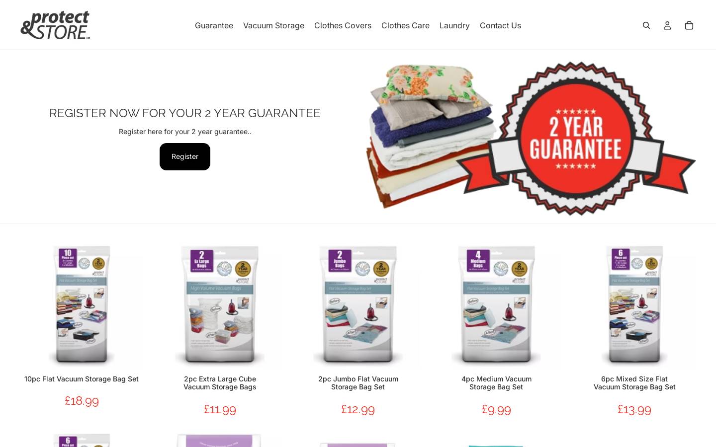 protectandstore.co.uk homepage screenshot