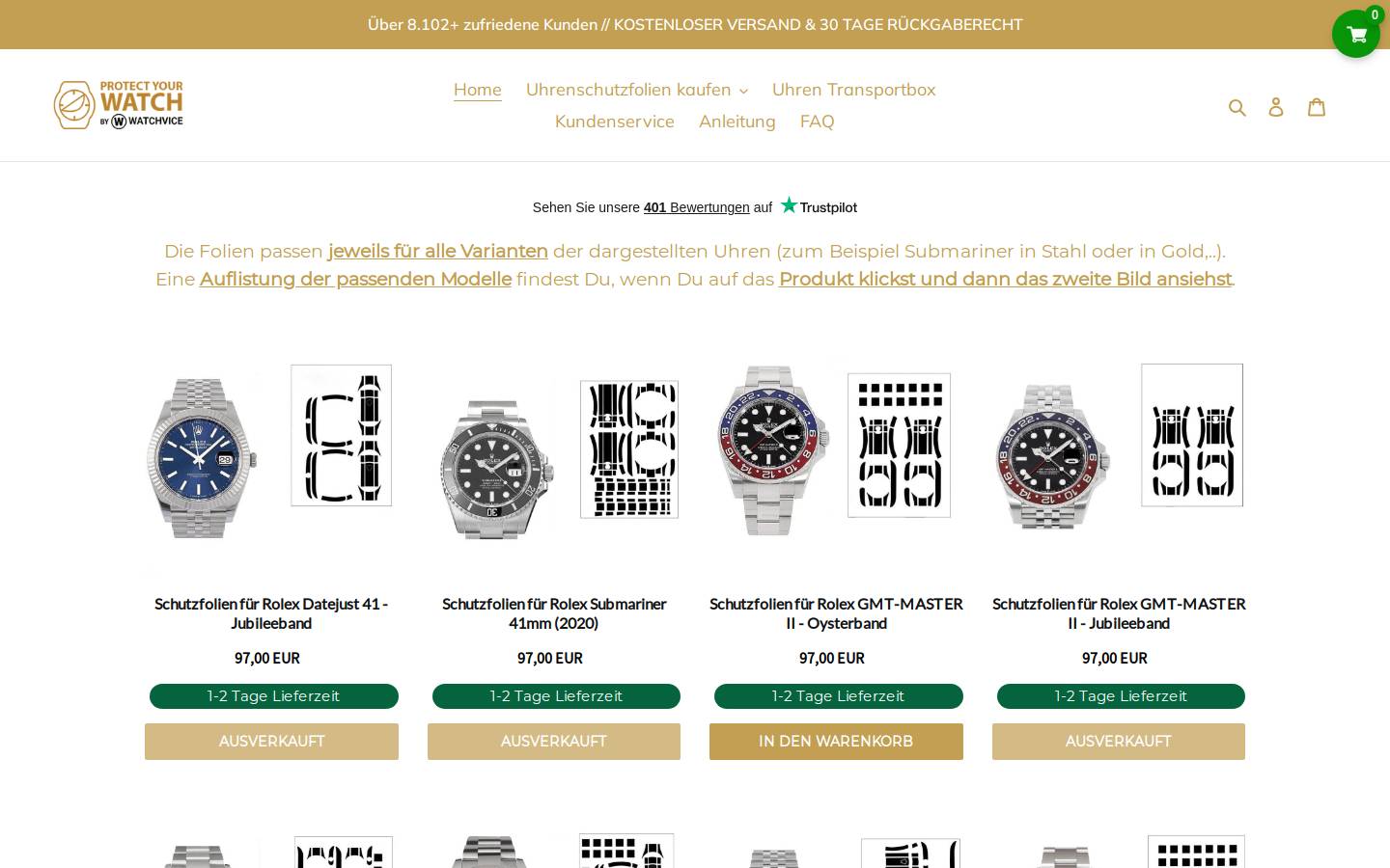PROTECT YOUR WATCH homepage screenshot