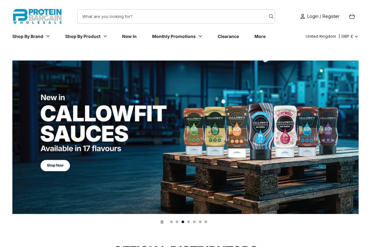 proteinbargainwholesale.co.uk homepage screenshot