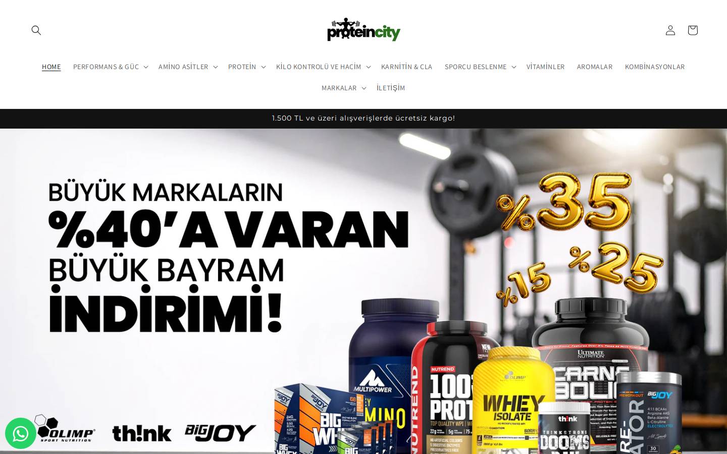 proteincity.com.tr homepage screenshot