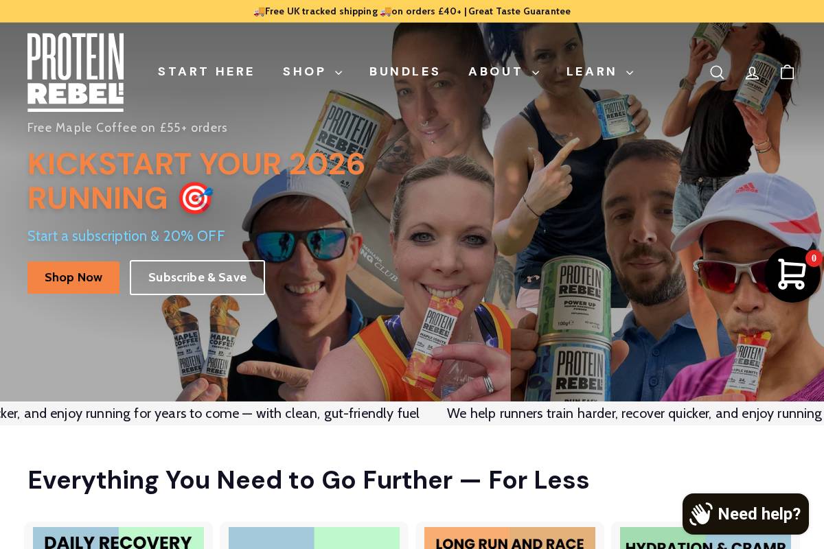 Protein Rebel homepage screenshot