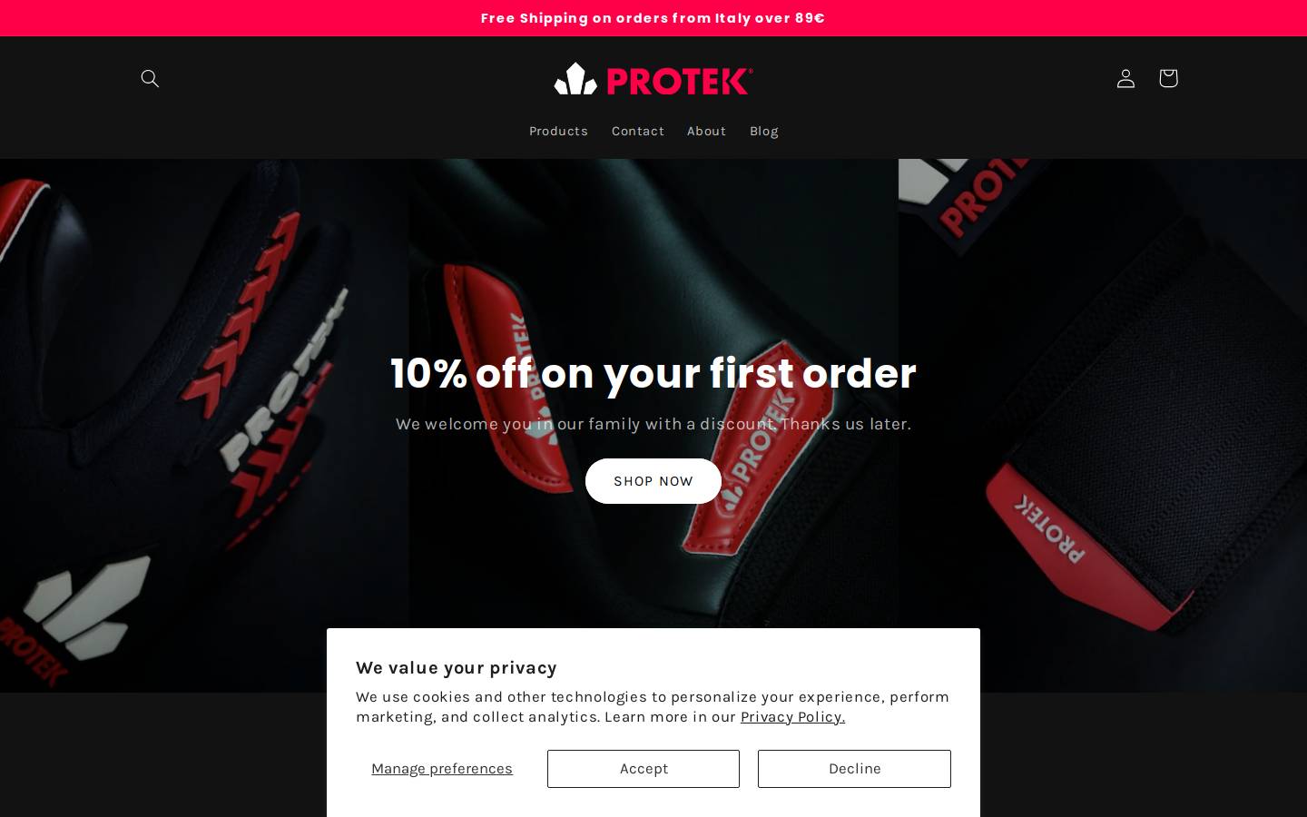 protekgloves.com homepage screenshot