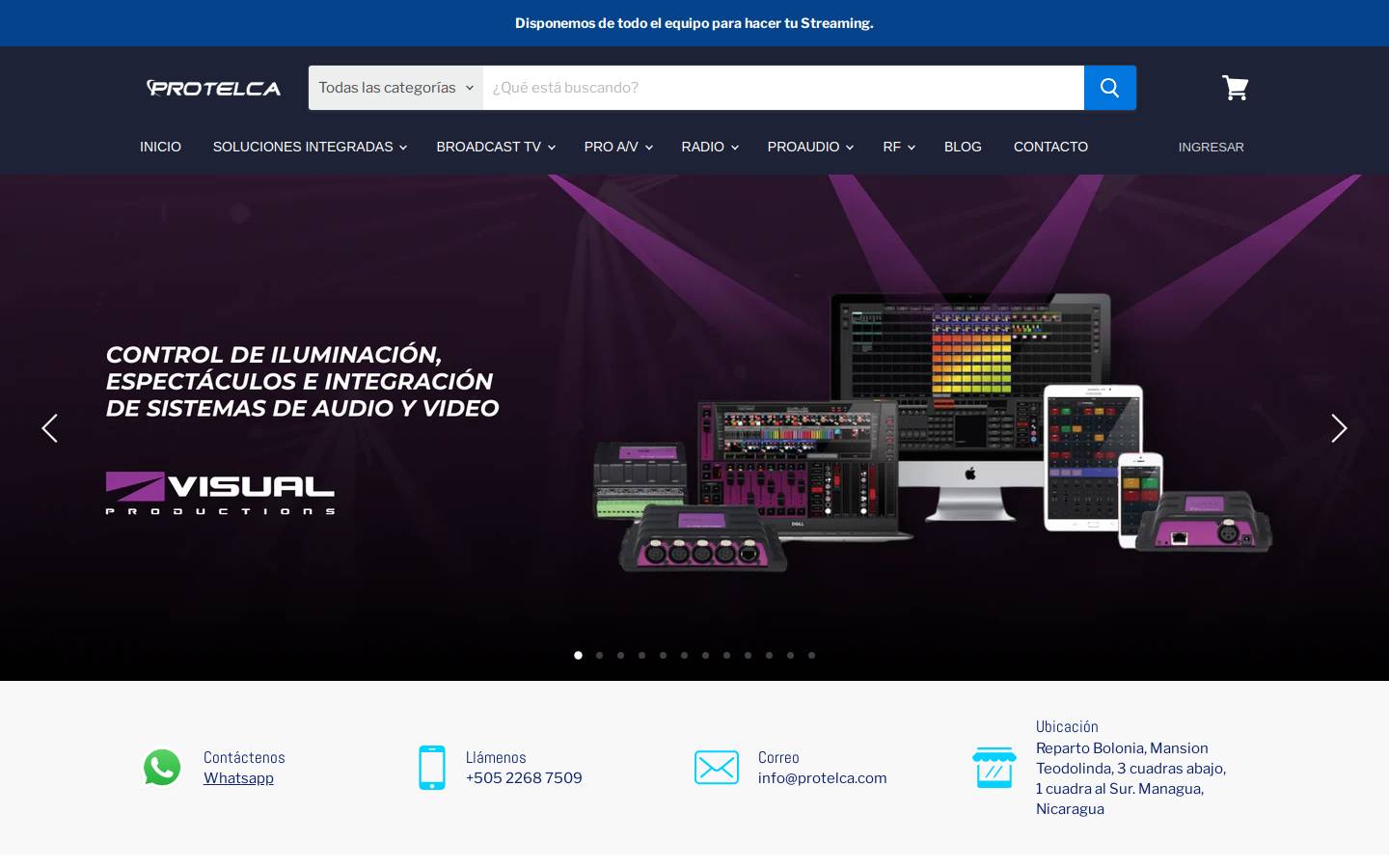 protelca.com homepage screenshot