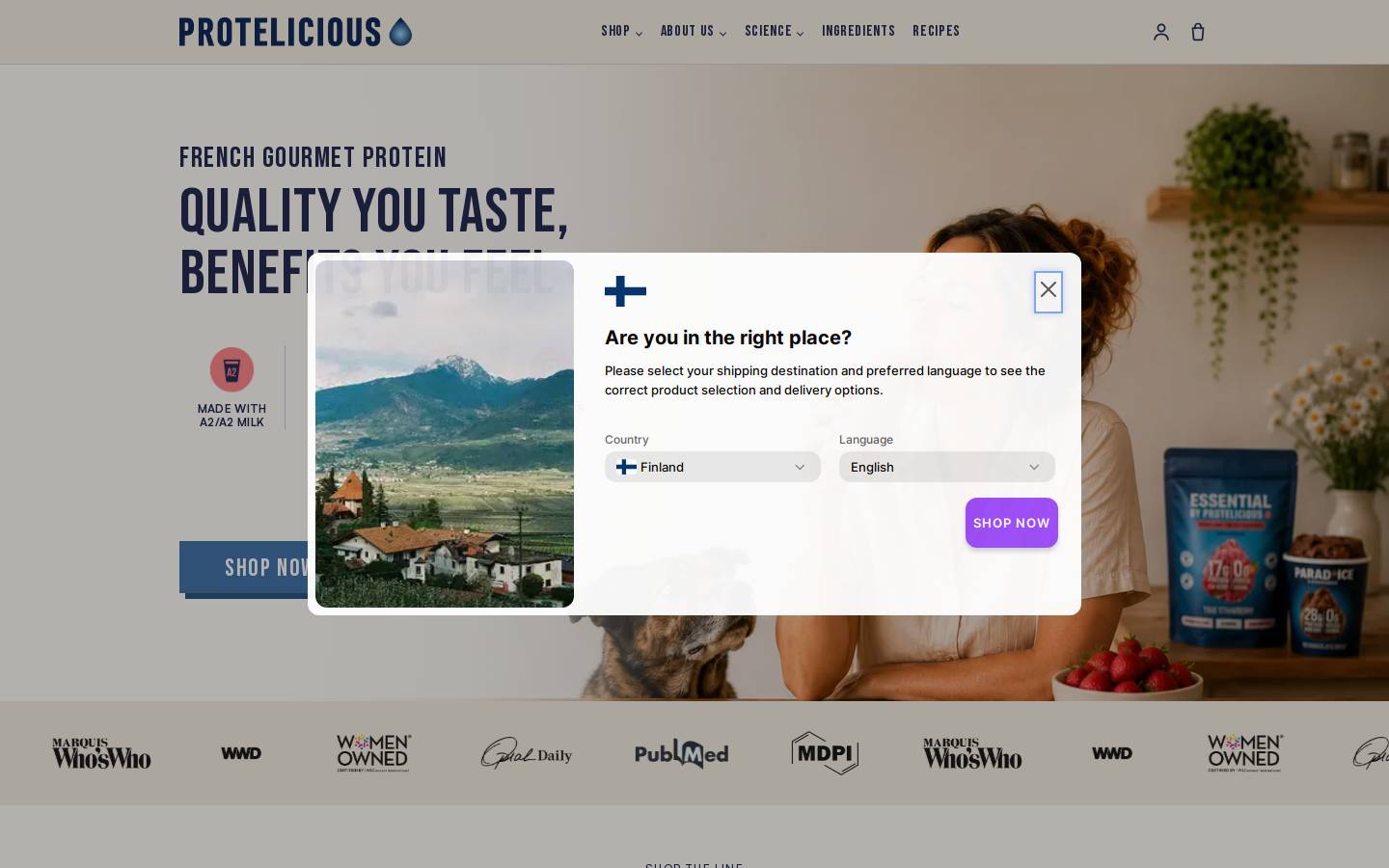 protelicious.com homepage screenshot