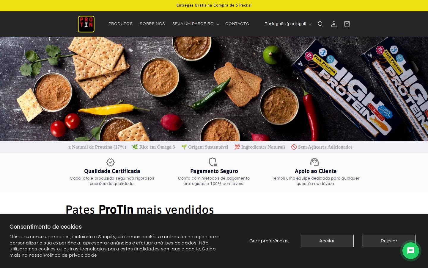 protin.com homepage screenshot