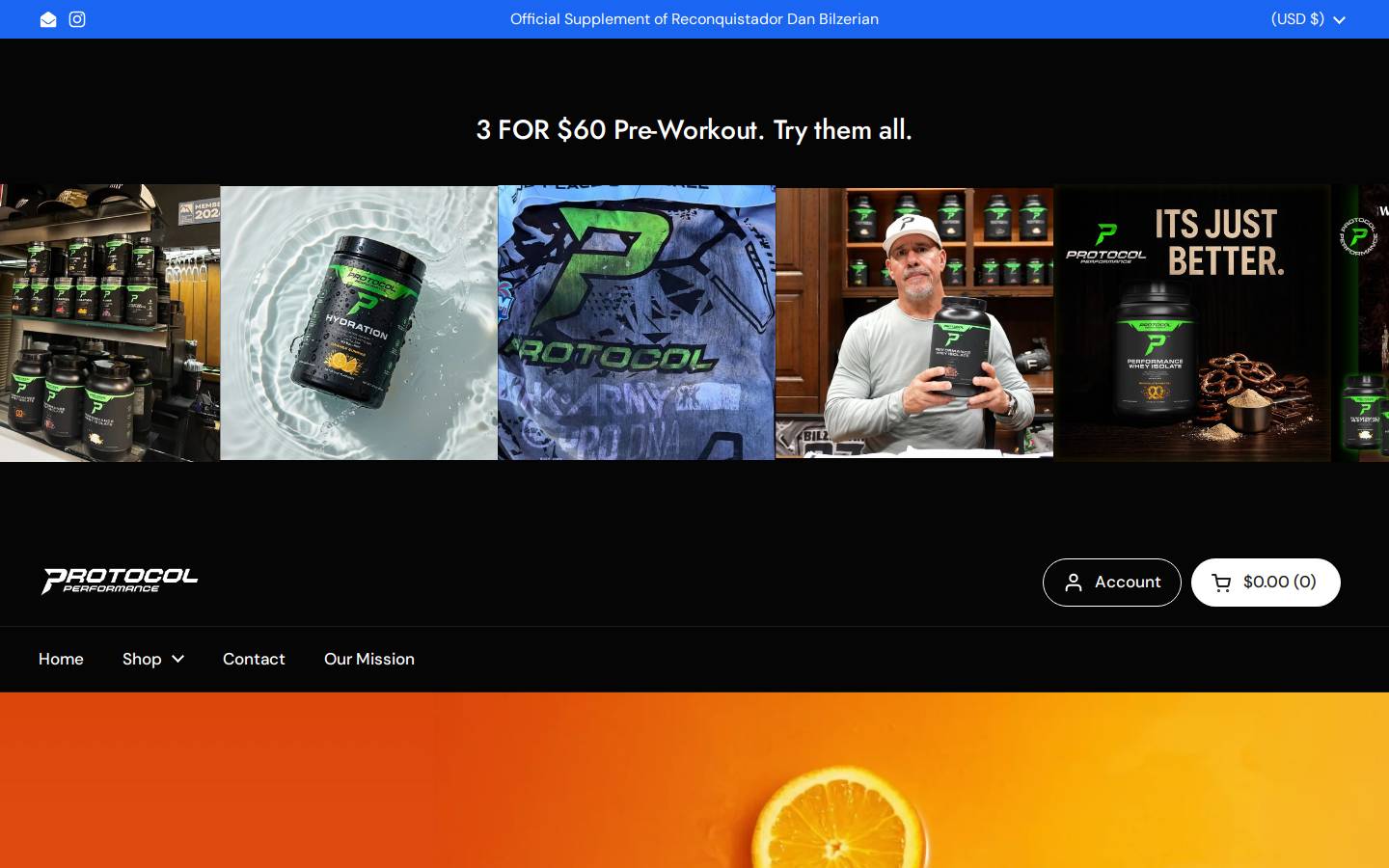 protocolperformance.com homepage screenshot
