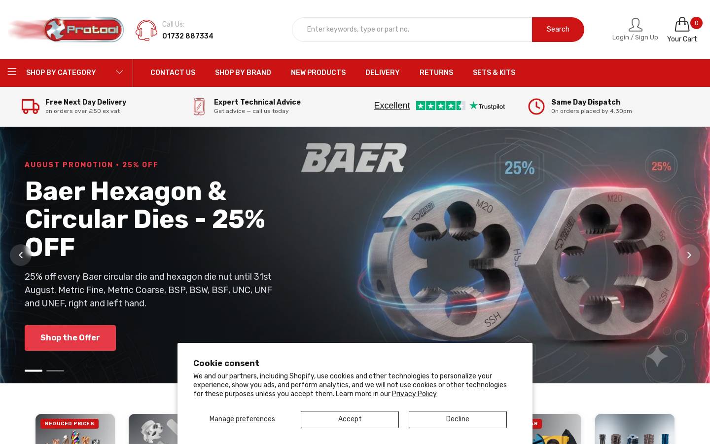 Protool Ltd homepage screenshot