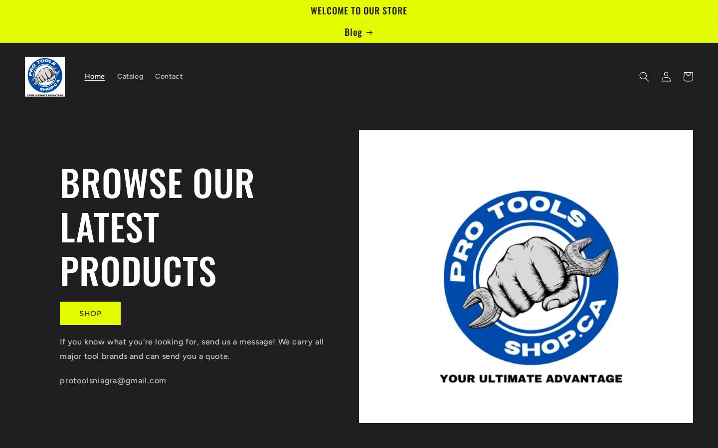 protoolsshop.ca homepage screenshot