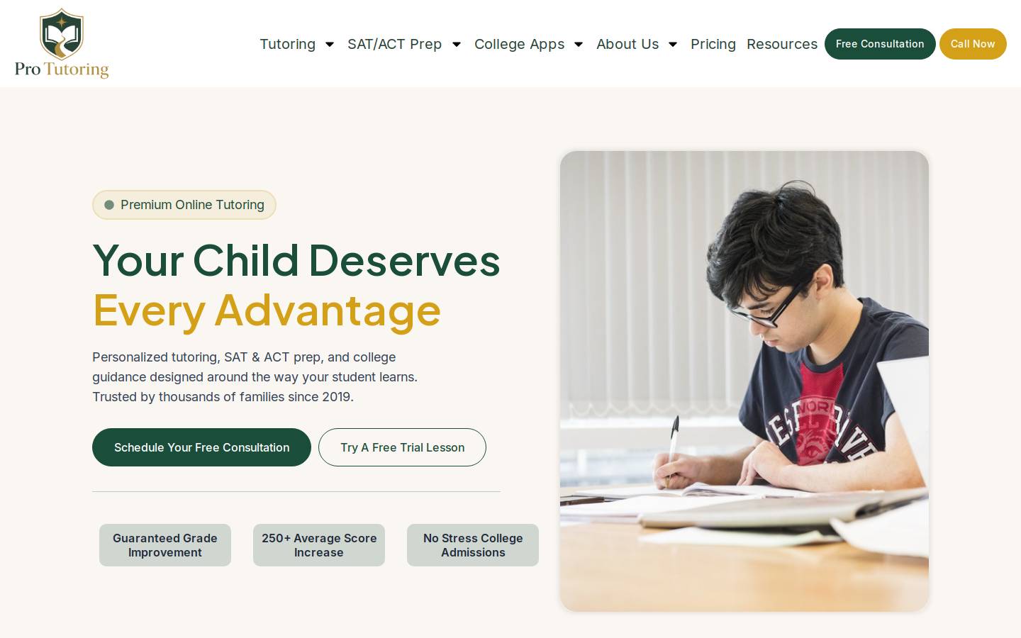 protutoring.org homepage screenshot