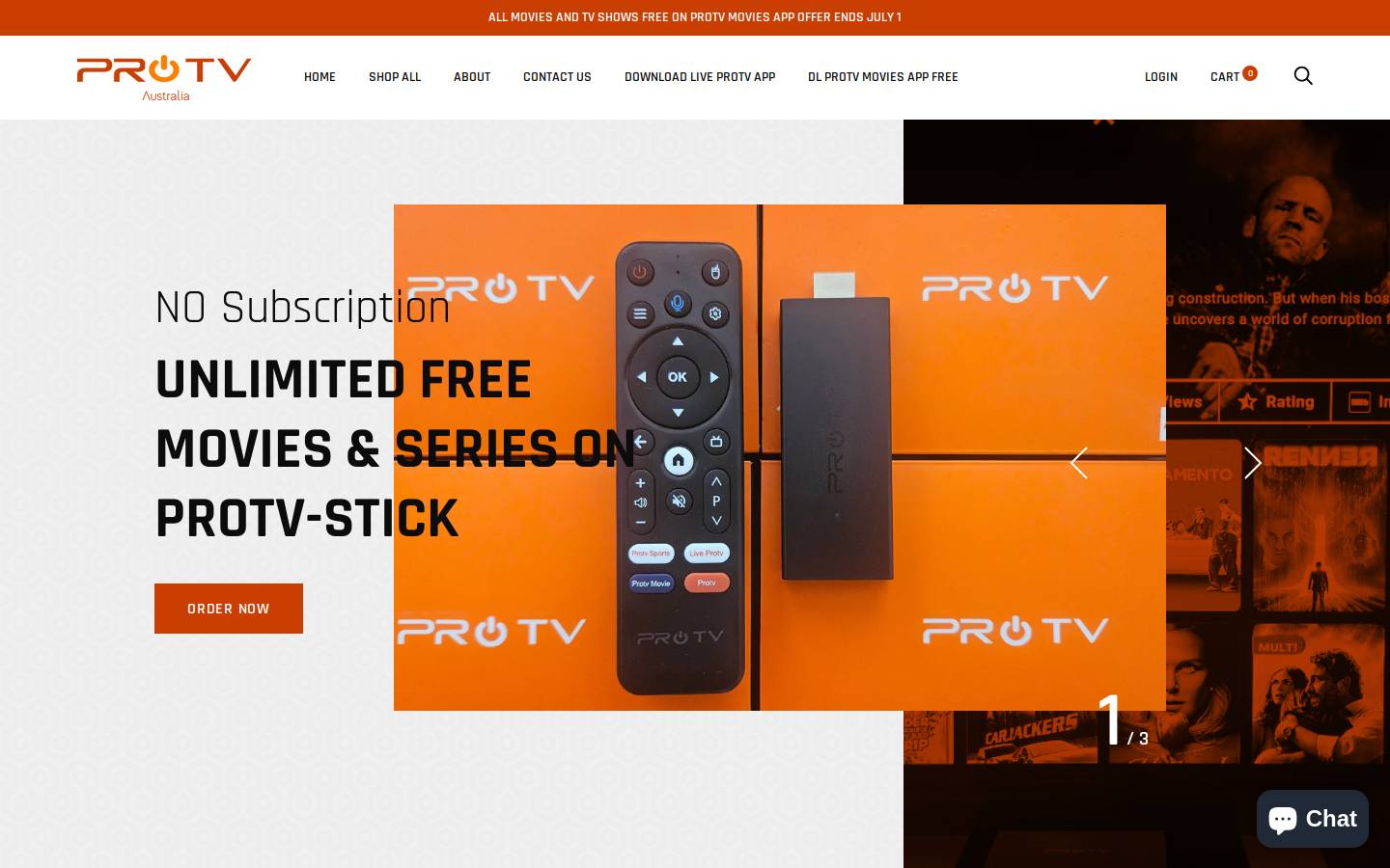 protv.com.au homepage screenshot