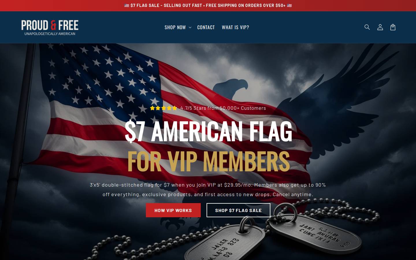 proudandfree.com homepage screenshot
