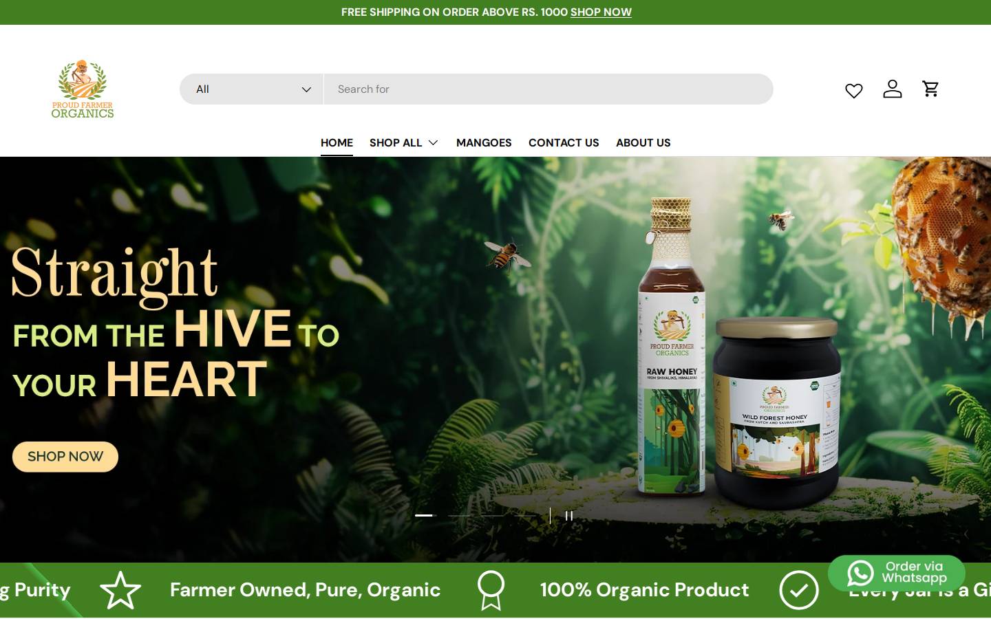proudfarmerorganics.com homepage screenshot