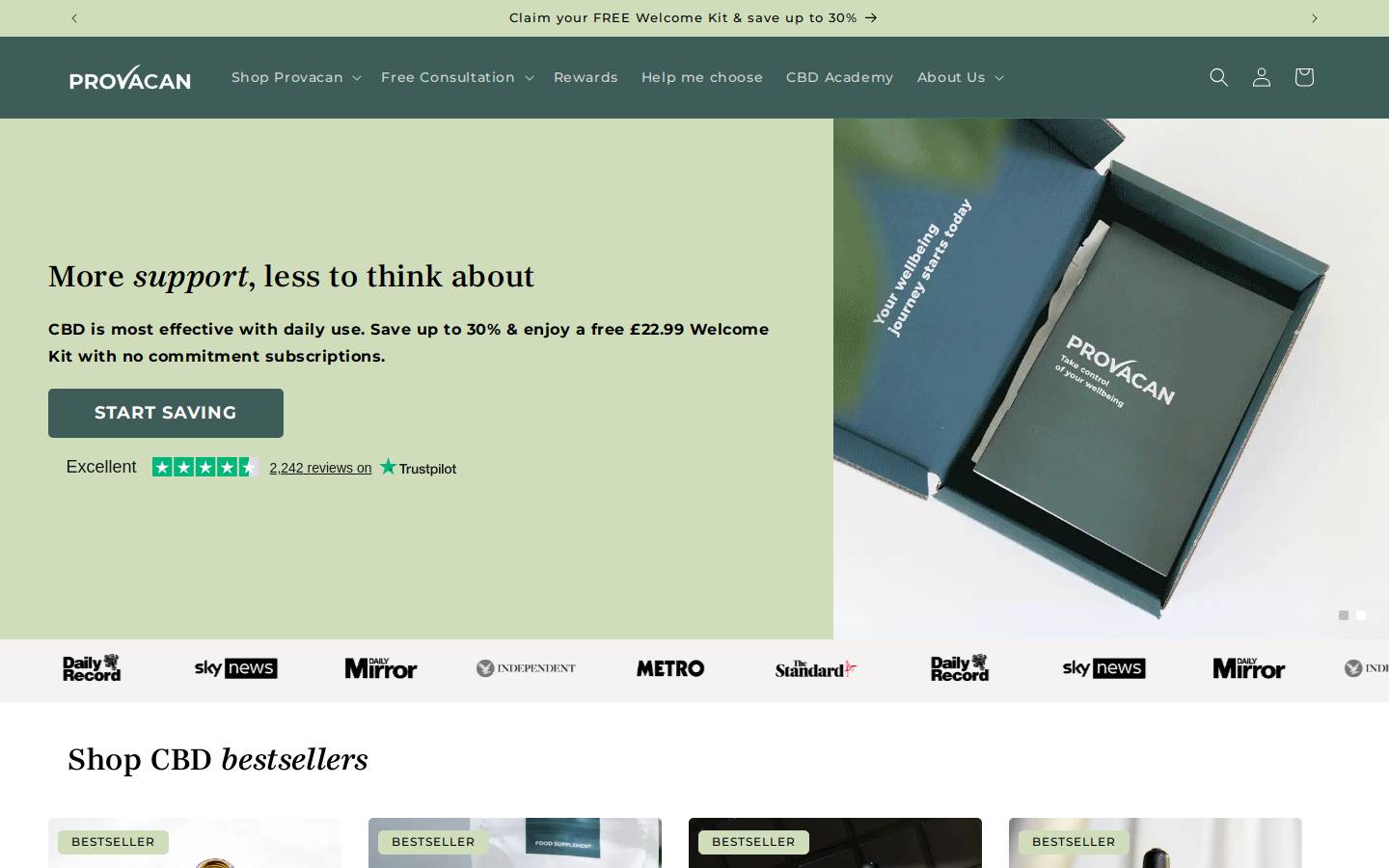 Provacan homepage screenshot